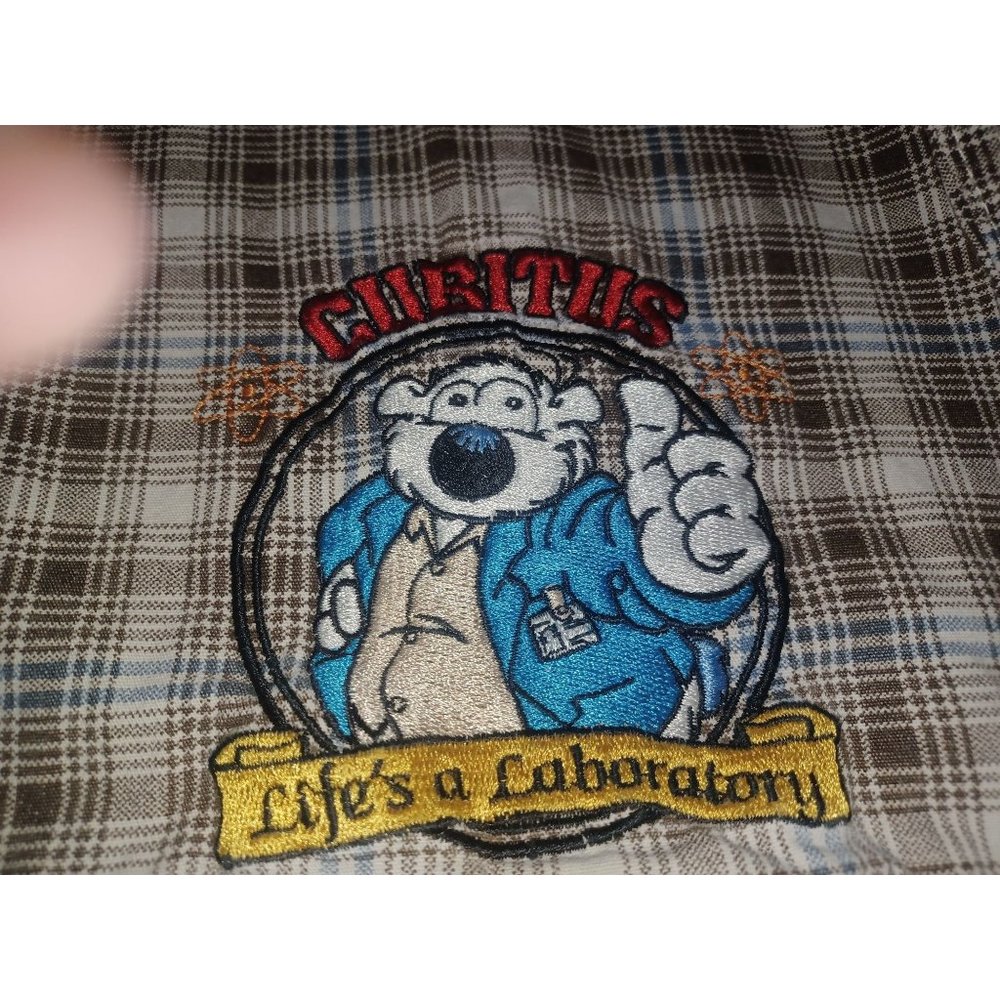 Cubitus Life's a Laboratory Boys Cargo Shorts Medium (SZ 8) Brown Plaid